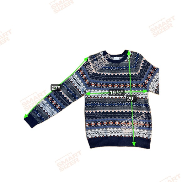 Old Navy Men's Fair Isle Geometric Pattern Crew Neck Sweater Navy M Grandpacore - Picture 5 of 6